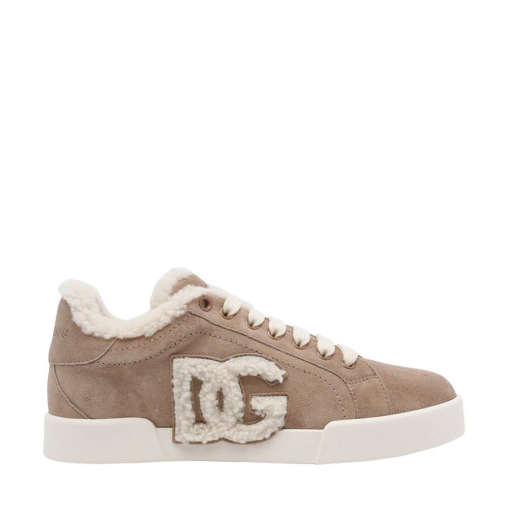 Dolce&Gabbana Women Portofino Light Sneakers In Leather And Sheepskin